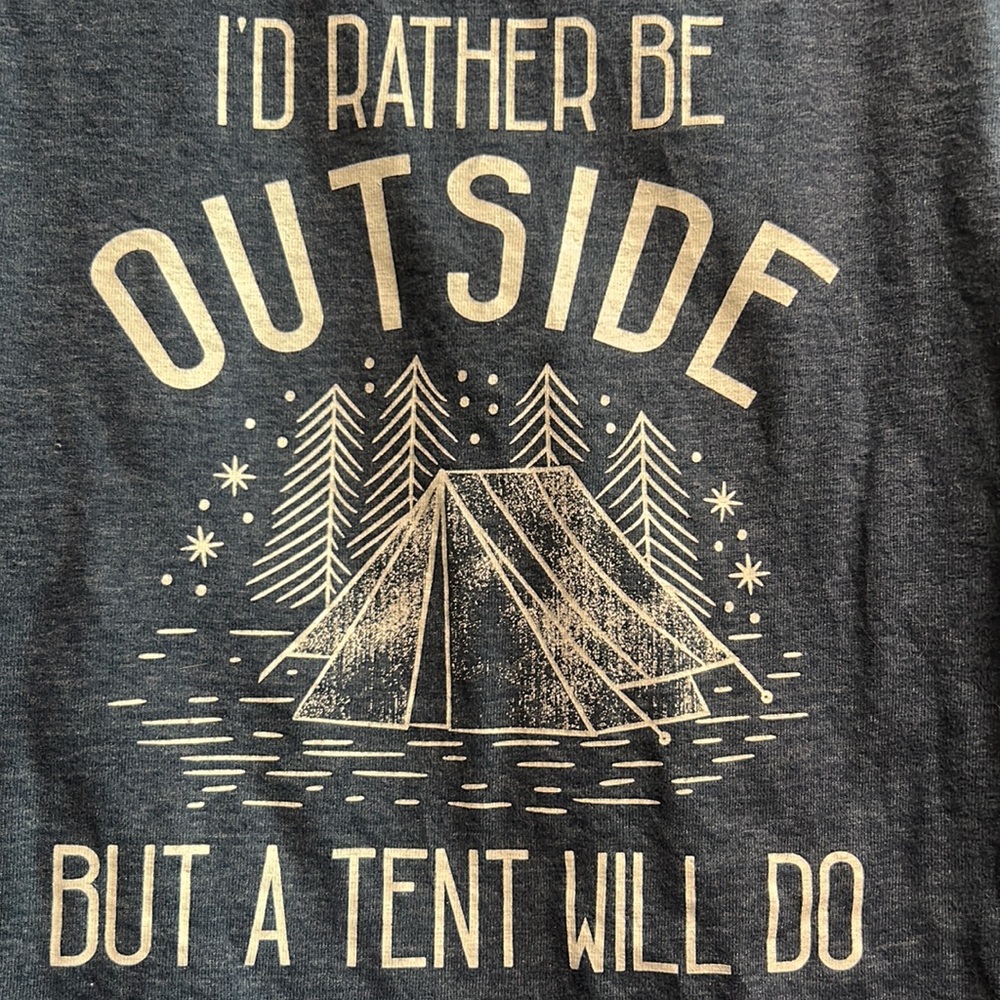 PJ long sleeve top “I’d rather be outside but a tent will do”